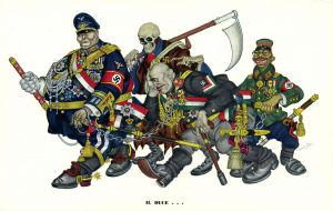 1944 г. Антифашистская пропаганда Политическая Карикатура , Рисунки Американского Художника Артура Зика. Размер 17,8 х11,5 см. ― Лучший магазин по коллекционированию pugachev-studio.ru
